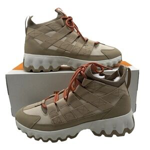 Men's‎ Timberland TBL Edge EK+ Mid Hiking Boots Shoes White Beige Nubuck Size 8